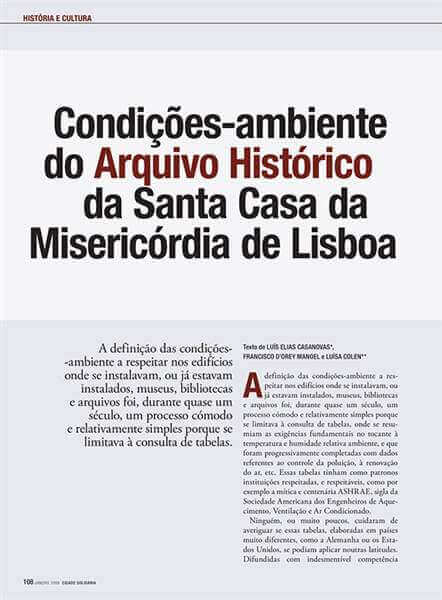 Condições-ambiente do Arquivo Histórico da Santa Casa da Misericórdia de Lisboa