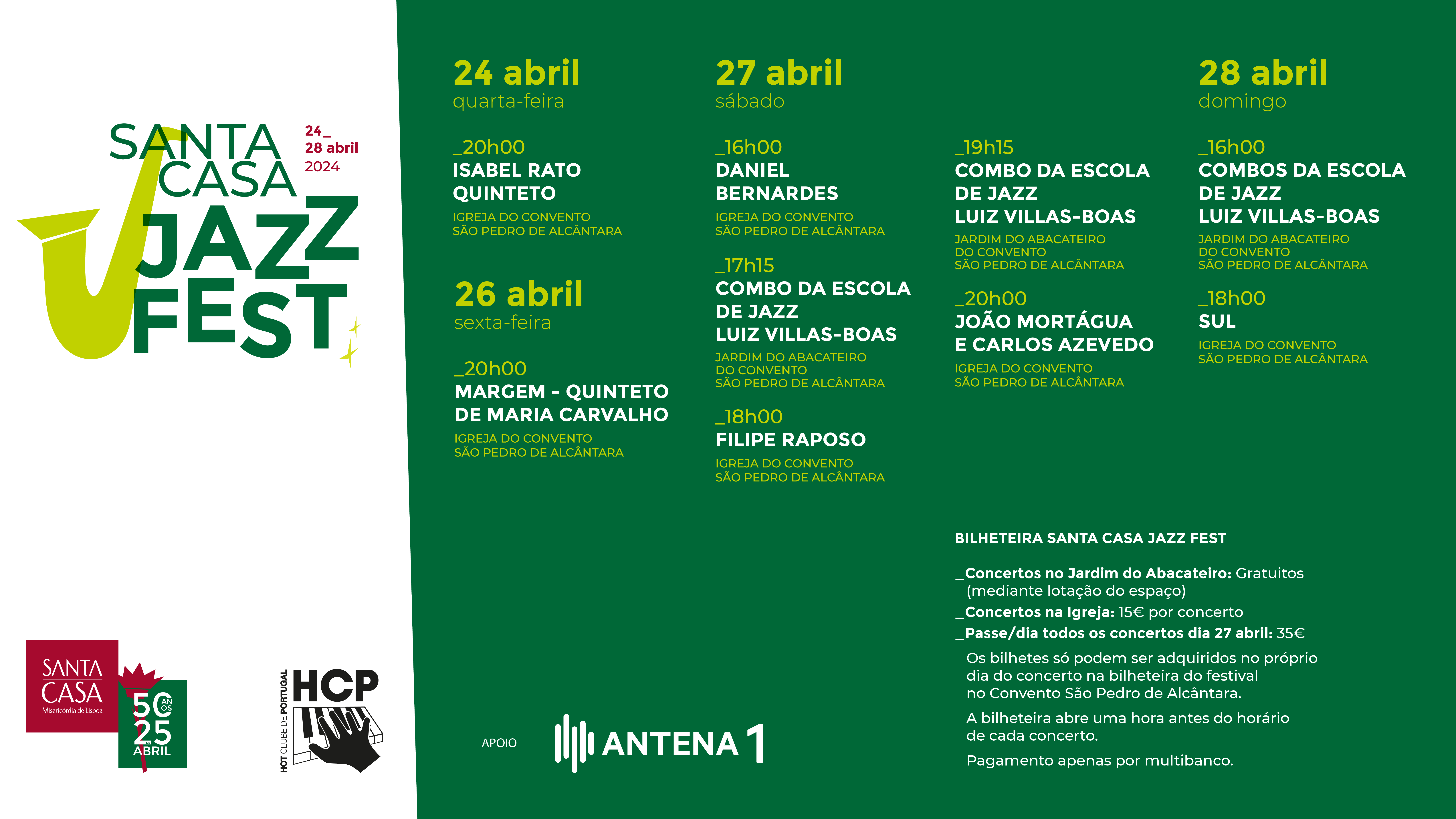 Cartaz com informação do programa do festival