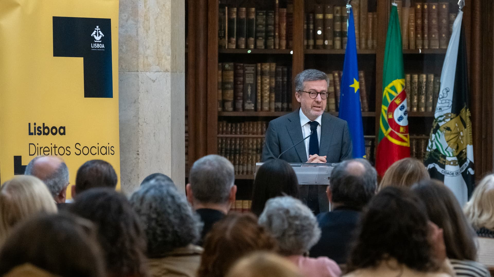 Carlos Moedas, presidente da CM Lisboa, discursa