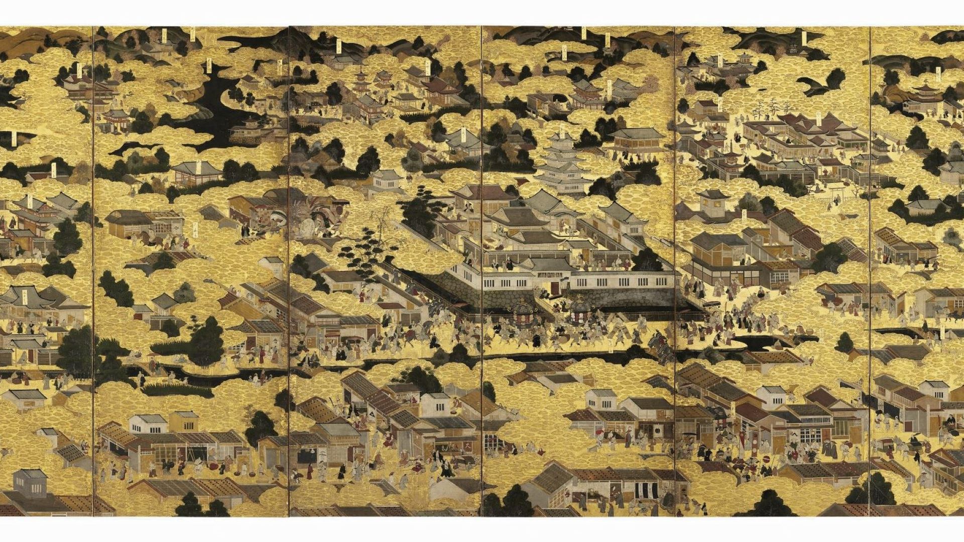 pintura de uma cidade do japão