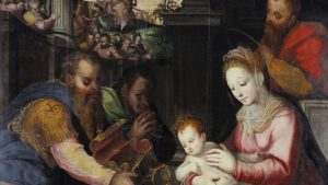 Pintura religiosa com os Reis Magos