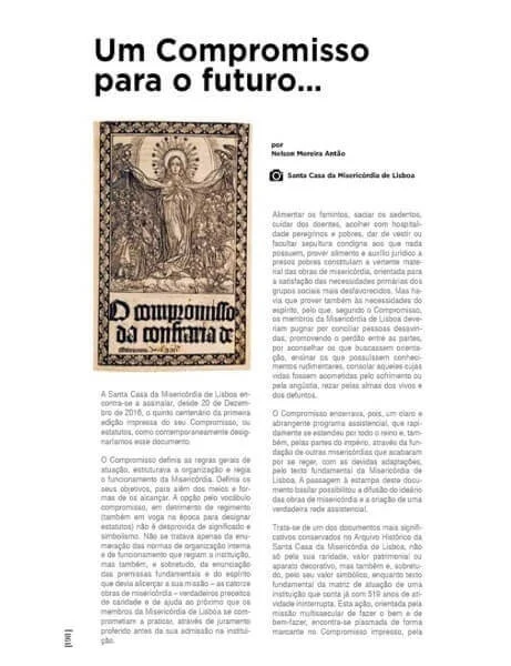 Page from Revista Bica of the article "Um Compromisso para o Futuro"