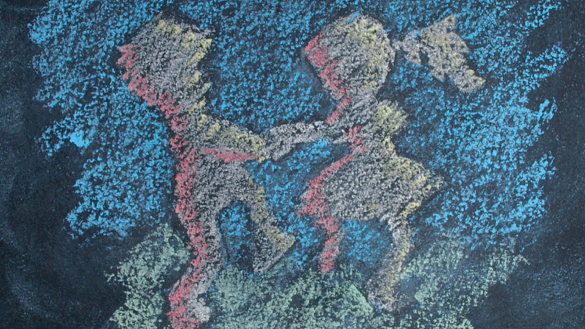 Desenho de duas crianças a darem as mãos