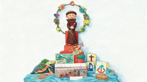 Desenho com figura do Santo António