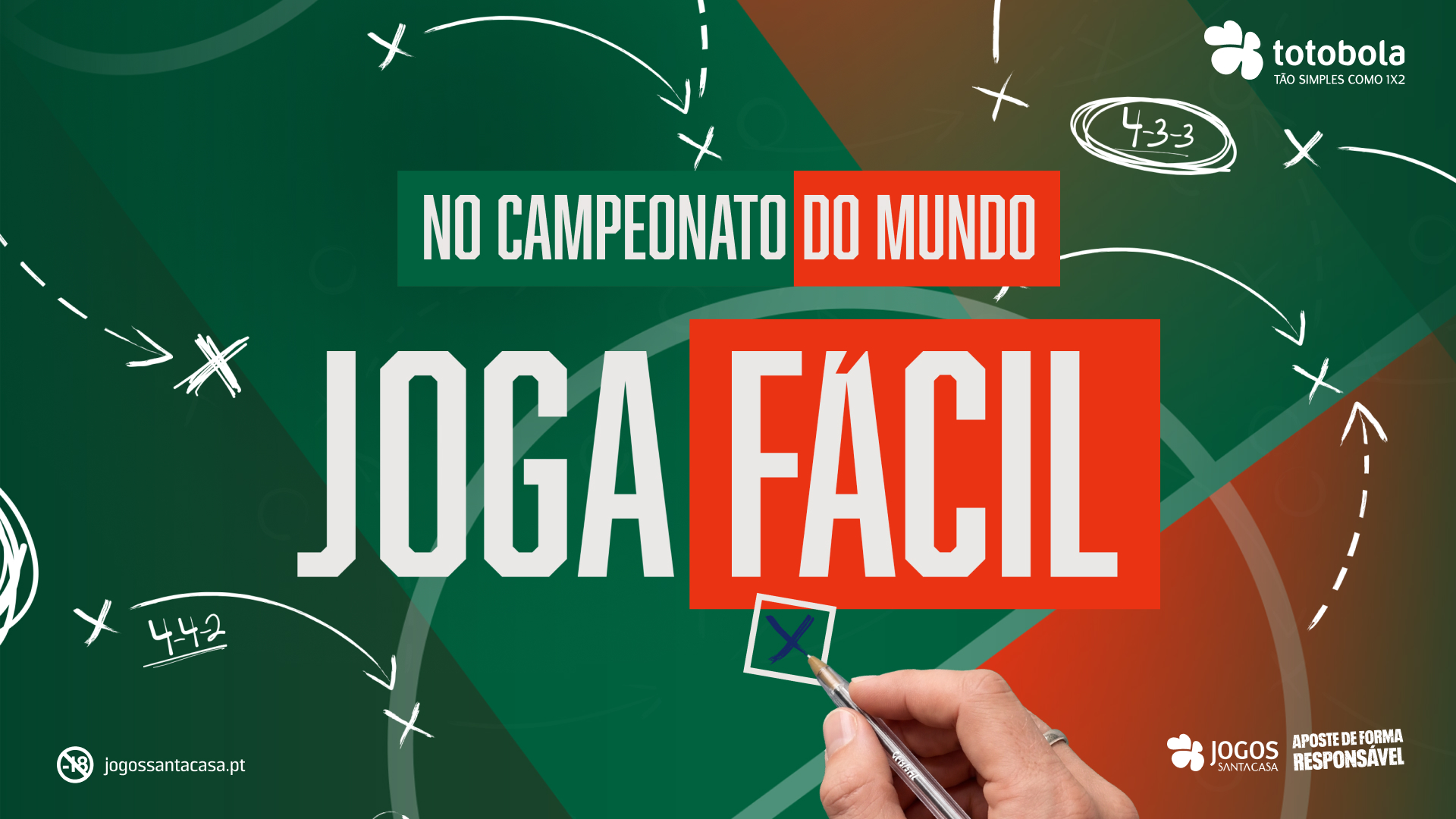 campanha do totobola para o mundial com o lema No campeonato do mundo joga fácil