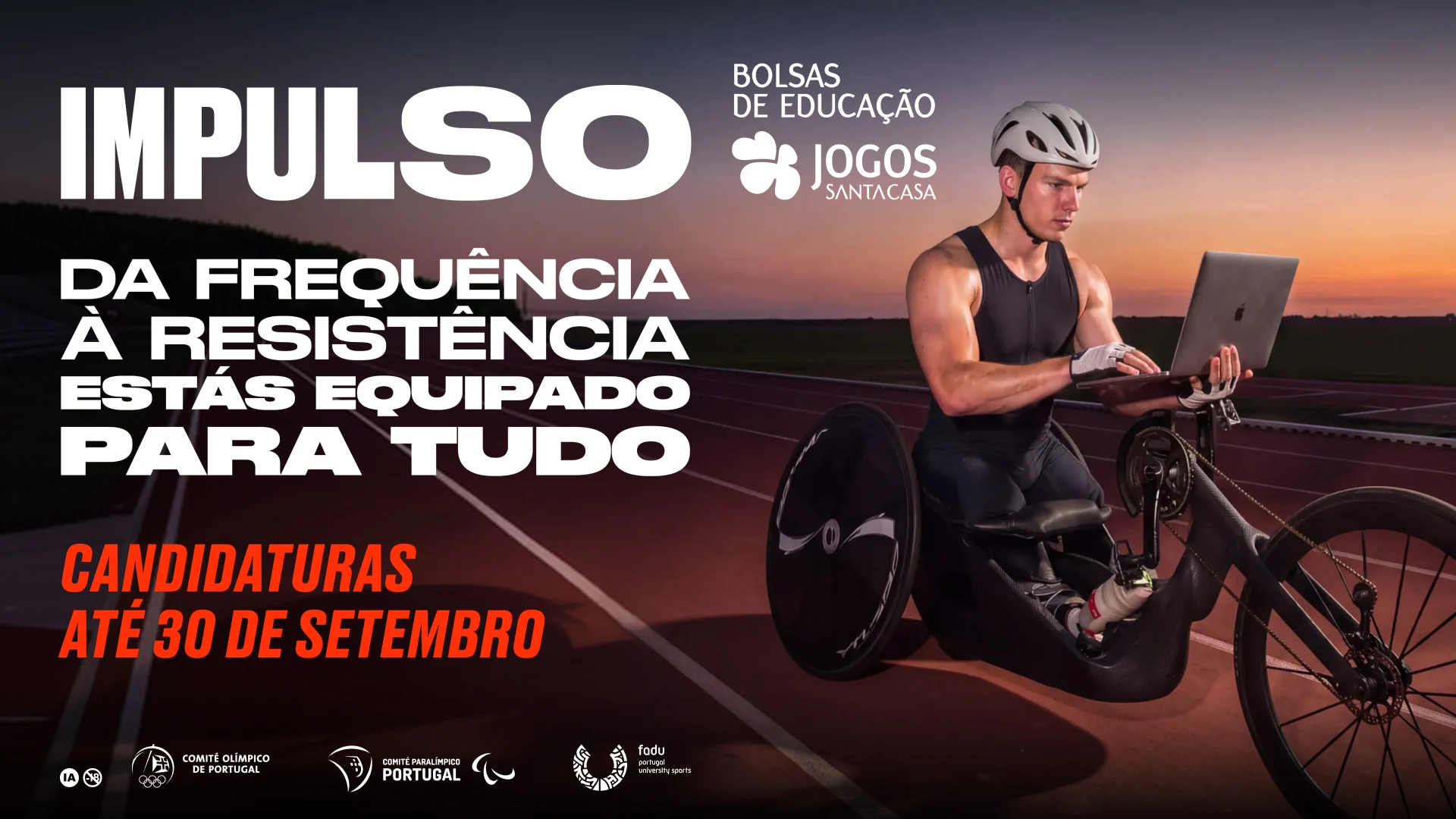imagem de paraciclista com um pc, alusiva ao programa impulso