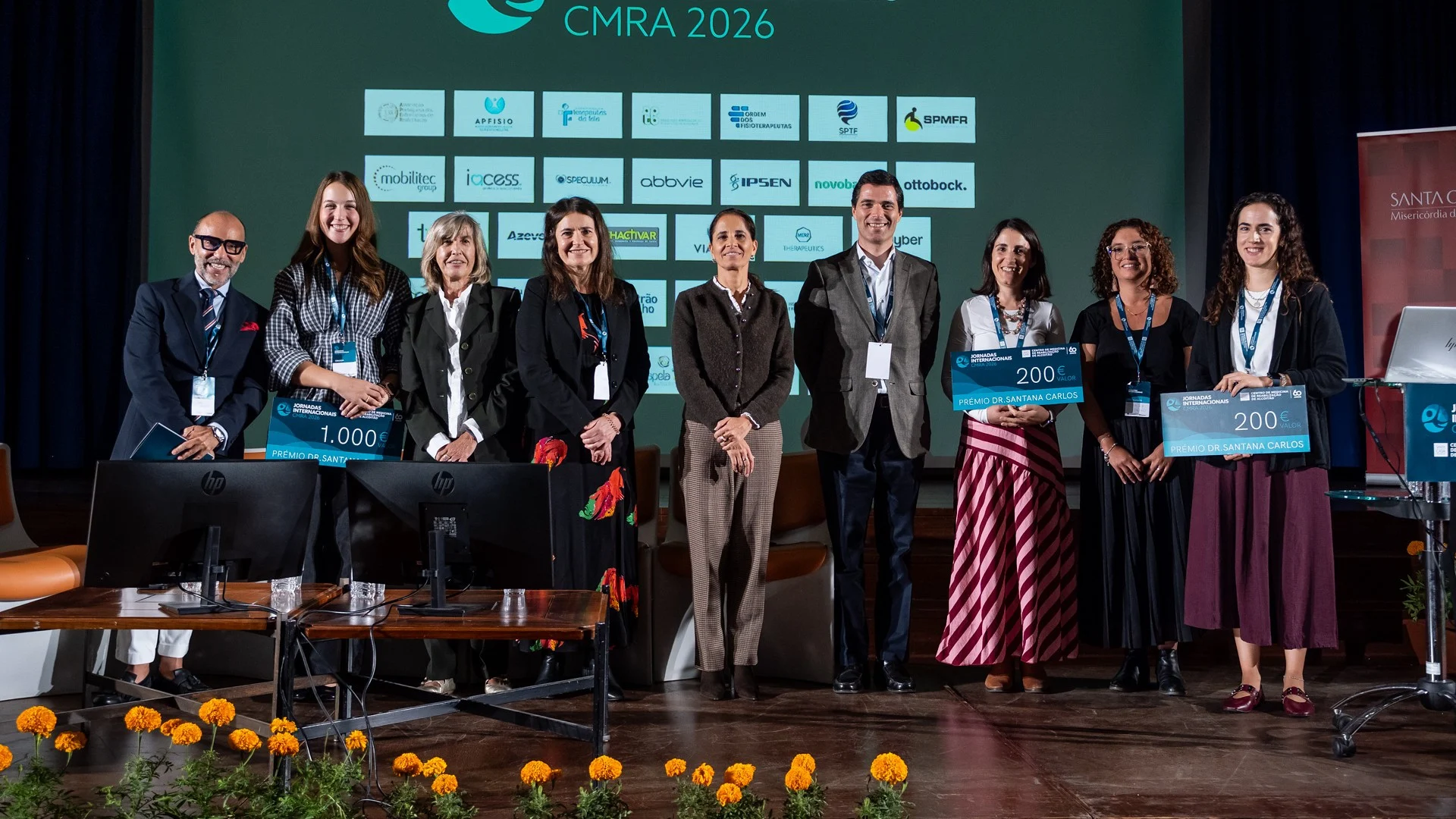 Vencedores do Prémio Dr Santana Carlos em palco