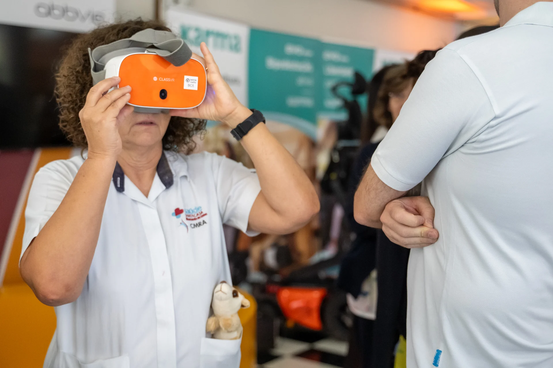 Teste de óculos de realidade virtual